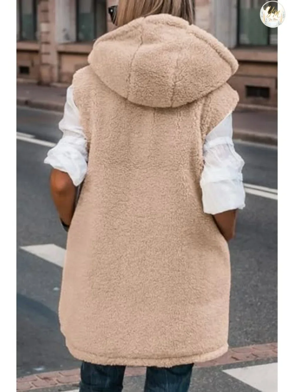 Reversible Fleece Long Vest Hooded Zip Up Sleeveless Quilted Winter Puffer with